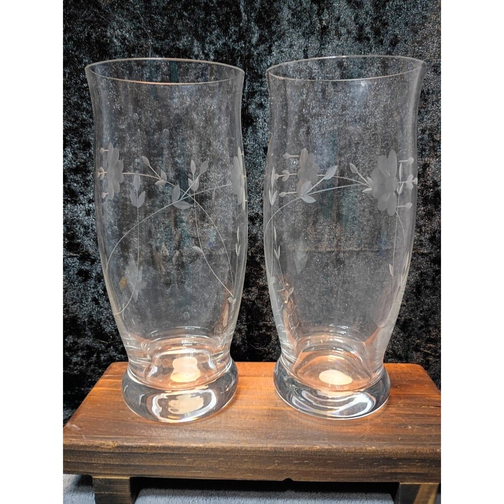 Princess House Heritage Crystal Cooler Glasses Set 2 20oz 7¼" Original Labels - Picture 5 of 8